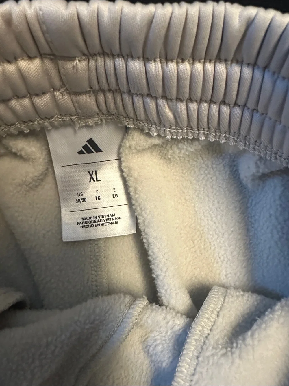 adidas White Kids Sweatpants with Side Stripes- cream color